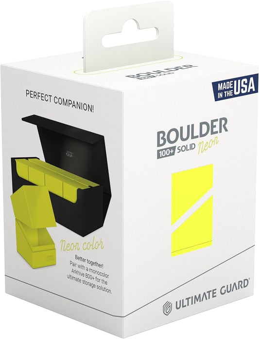 Ultimate Guard: BOULDER 100+ Deck Box - SOLID NEON YELLOW