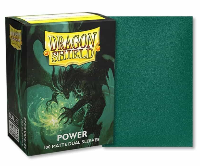 Dragon Shield: (100) Standard Matte Dual Sleeves - Metallic Green / Power