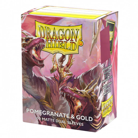 Dragon Shield: (100) Standard Matte Duel Sleeves - 25th Special Edition Pomegranate/Gold