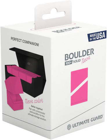 Ultimate Guard: BOULDER 100+ Deck Box - SOLID NEON PINK